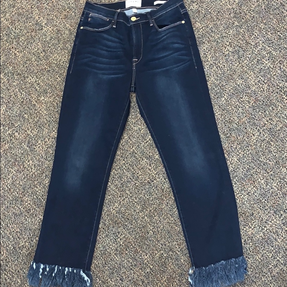 Frame denim frayed end jeans